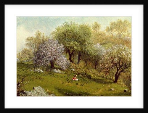 Girl on a Hillside, Apple Blossoms, 1874 by Martin Johnson Heade