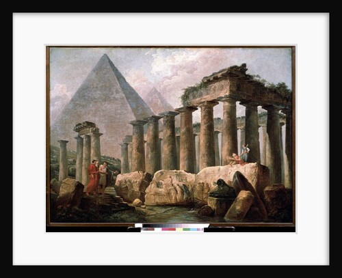 Pyramids and Temple, 1780 by Hubert Robert