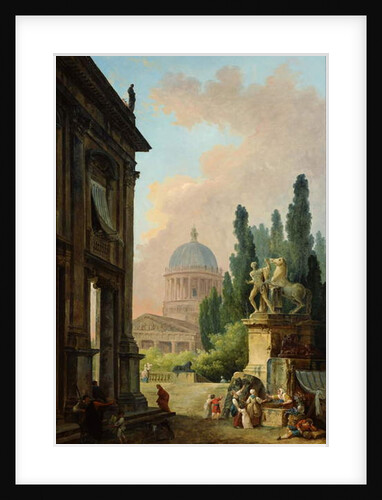 Imaginary View of Rome with the Horse Tamer of the Monte Cavallo, 1786 by Hubert Robert