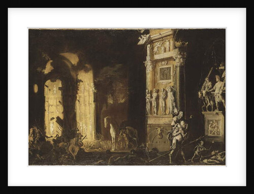 The Fire of Troy With Aeneas Carrying Anchises, 17th century by Francois de (1593-1644) Nome