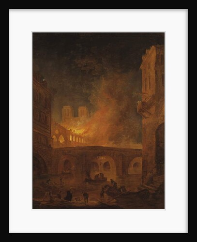 The Fire of Hotel-Dieu in Paris, by Robert, Hubert, 1772 by Hubert Robert