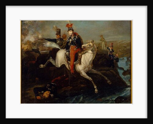 The Death of Prince Josef Poniatowski, at the Battle of Leipzig, 16th October 1813 by School Ukranian