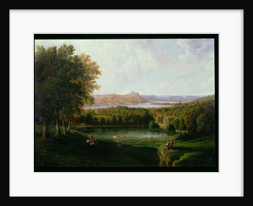 View from the Tarrytown of the Hudson River Old Dutch Church and Beckham Manor, 1866 by Robert the Younger Havell