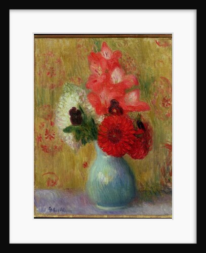 Floral Arrangement in Green Vase by William James Glackens