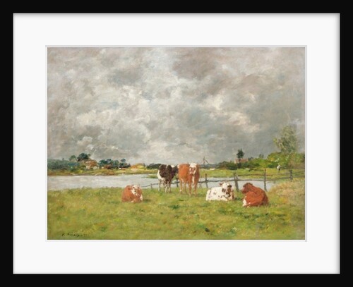 Cows in a Field under a Stormy Sky, 1877 by Eugene Louis Boudin