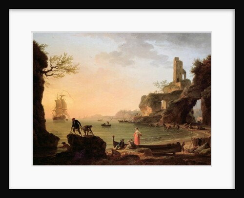 Sunset, Fishermen Pulling in Their Nets, 1760 by Claude Joseph Vernet