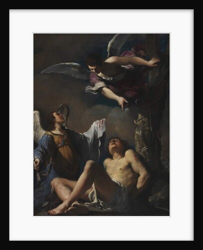 St. Sebastian succoured by two angeks, 1617 by Guercino (1591-1666)