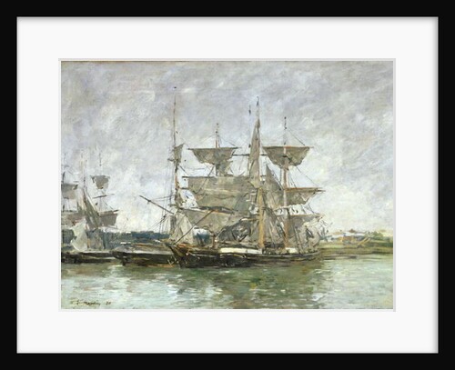Boats in the Port, Deauville, 1881 by Eugene Louis Boudin