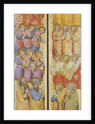Left panel: St. Peter and St. Paul with Angels; Right panel: St. James and St. Andrew with Angels, c.1400 by Carlo da Camerino
