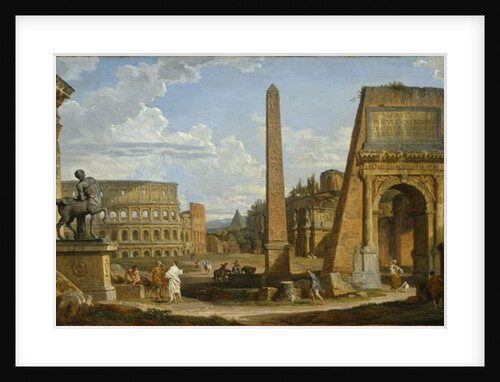 A Capriccio view of Roman ruins, 1737 by Giovanni Paolo Pannini or Panini