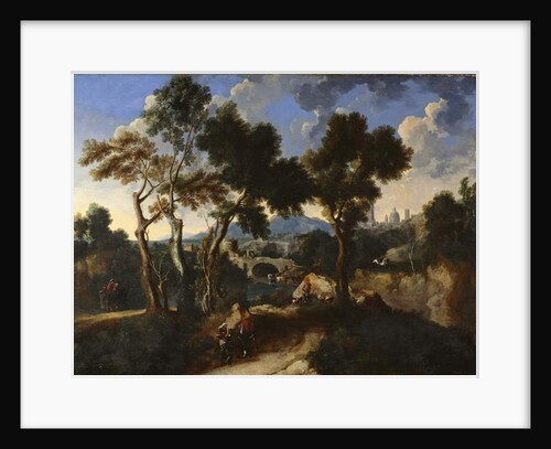 Landscape with Villagers, c.1640 by Gaspard & Miel Jan van Dughet
