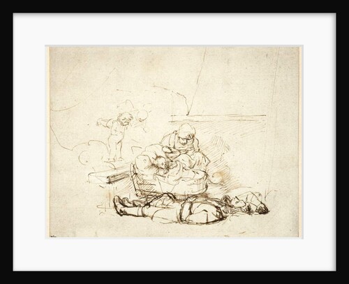 The Holy Family sleeping, with angels, 1645 by Rembrandt Harmensz. van Rijn