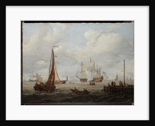 Sea-piece with a Dutch man-of-war, before 1708 by Abraham Storck