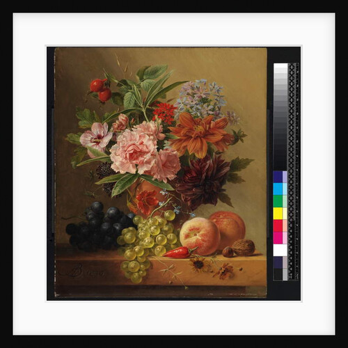 Pot of flowers and fruit, before 1844 by Arnoldus Bloemers