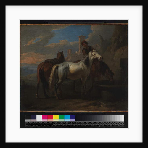 Horses drinking at a fountain, before 1720 by Pieter van Bloemen