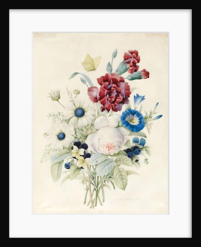 A Spray of Flowers including a Rose, a Blue Convolvulus and Pansies, 1830 by Caroline Adrien