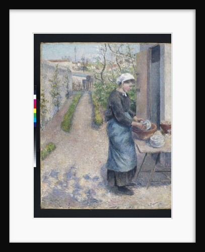 In the Garden at Pontoise: A Young Woman Washing Dishes, 1882 by Camille Pissarro
