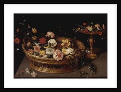 A Basket of Flowers with a Silver Gilt Tazza by Jan the Elder (after) Brueghel