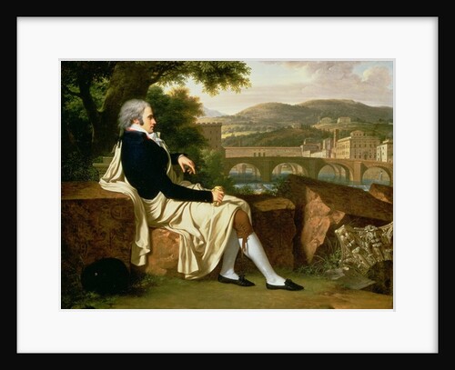 Allen Smith seated Above the River Arno, contemplating Florence, 1797 by Francois Xavier Fabre