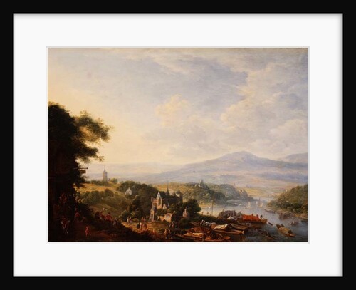 View on the Rhine, near Cologne, c.1700-10 by Jan the Elder Griffier