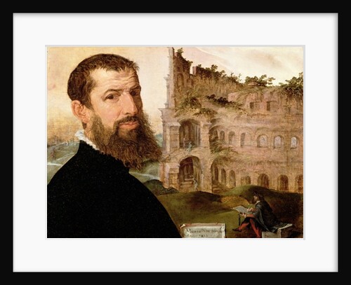 Self Portrait of the Painter with the Colosseum in the Background, 1553 by Maerten van Heemskerck