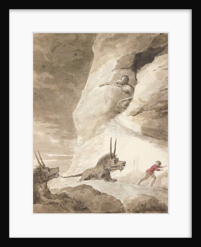 Monsters chasing a man by George Dance