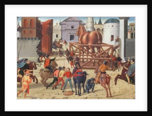 The Siege of Troy II: The Wooden Horse, c.1490-95 by Biagio di Antonio