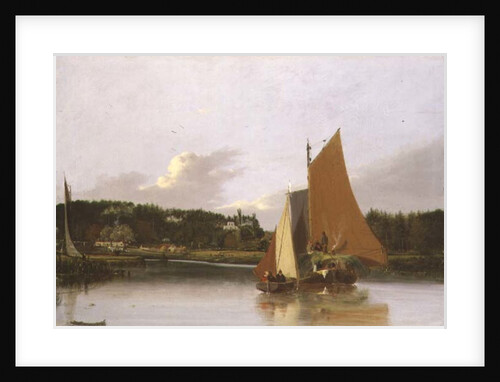 Boats on the Yare near Bramenton, Norfolk, 1828 by Joseph Stannard