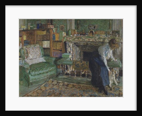 Marguerite Chapin in her apartment with her dog, 1910 by Edouard Vuillard