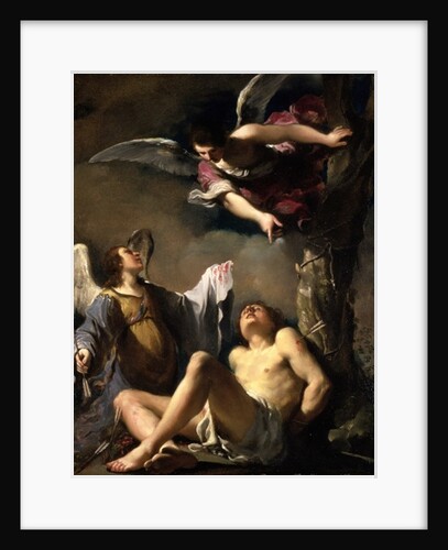 St. Sebastian succoured by two angels, 1617 by Guercino