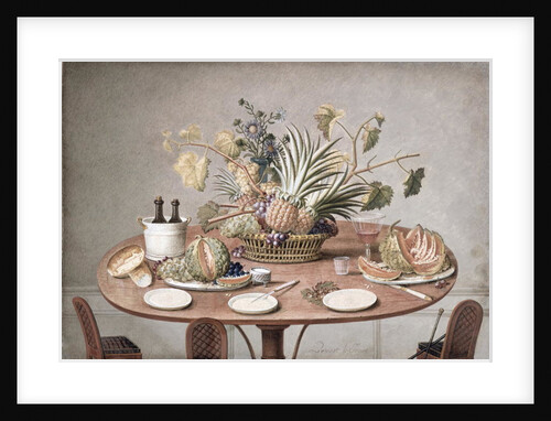 PD.874-1973 Still Life of a Table with Flowers and Fruit, c.1810 by Jean-Louis Prevost