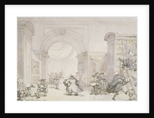 No.0613 The West Room and the Dome Room of Old University Library, Cambridge, 1800 by Thomas Rowlandson