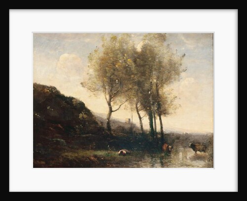 Cowherd Resting at the Foot of Cool Hills, c.1855-65 by Jean Baptiste Camille Corot