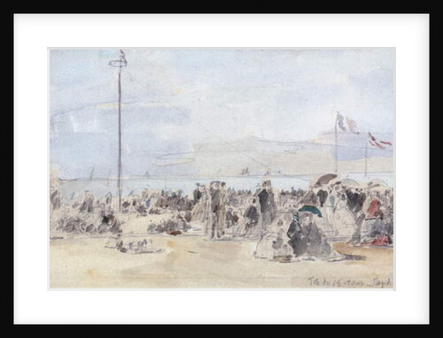 People on the Beach, Trouville, 1866 by Eugene Louis Boudin