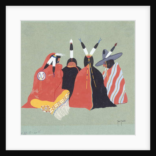Kiowa Making Medicine, 1929 by Monroe Tsatoke