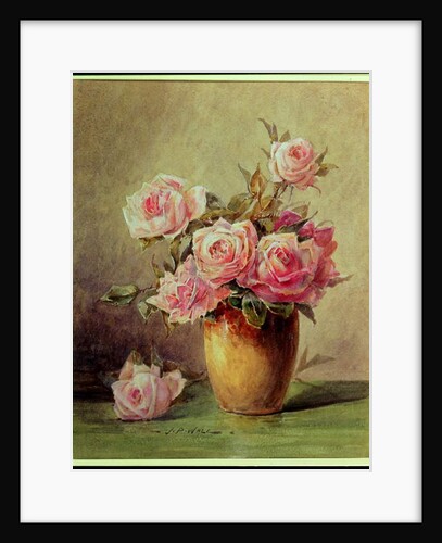 Pink Roses in a Yellow Vase by John Porter Wale