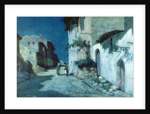 Spanish Village Conversation by Moonlight by Albert Moulton Foweraker
