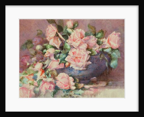 A Bowl of Pink Roses by Melicent Grose