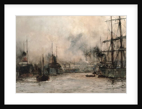 Shipping in the Pool with St. Paul's in the Background, 1912 by Charles Edward Dixon