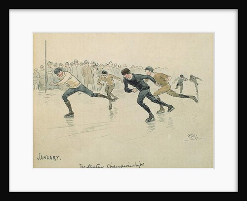 The Month of January: Ice-skating by George Derville Rowlandson