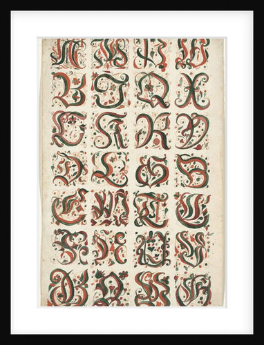 Alphabet, Fraktur Painting, c.1825-50 by American School