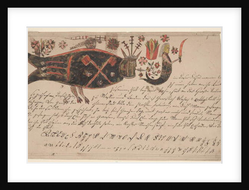 In this fish’s name, Fraktur Painting, c.1820-40 by American School