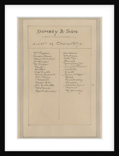 List of Characters, c.1920s by Joseph Clayton Clarke