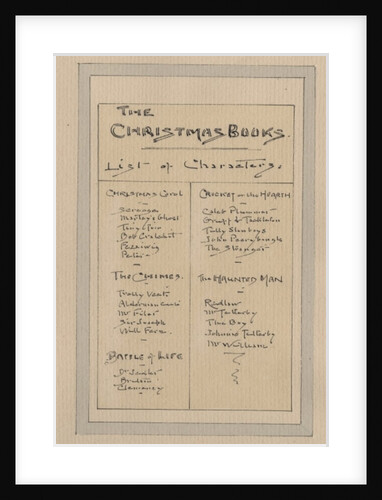 List of Characters, c.1920s by Joseph Clayton Clarke