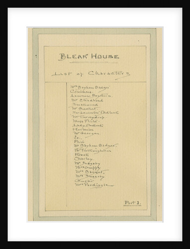 List of Characters, c.1920s by Joseph Clayton Clarke