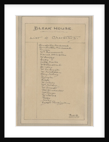 List of Characters, c.1920s by Joseph Clayton Clarke