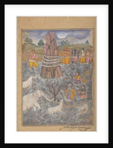 The Gods and Asuras Churn the Ocean of Milk, page from a dispersed Razmnama, c.1598-99 by Fattu