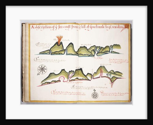 Ms Elkins 169 'A description of the sea coast from the hill of Guatemala to...' Illustration from 'Waggoner of the Sea' by William Hack