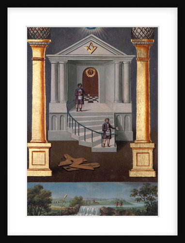 Second degree masonic tracing board, 1819 by Josiah Bowring