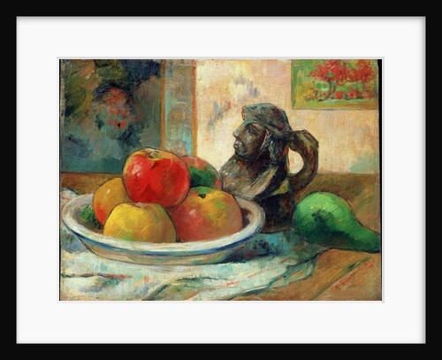 Still Life with Apples, a Pear and a Ceramic Portrait Jug, 1889 by Paul Gauguin